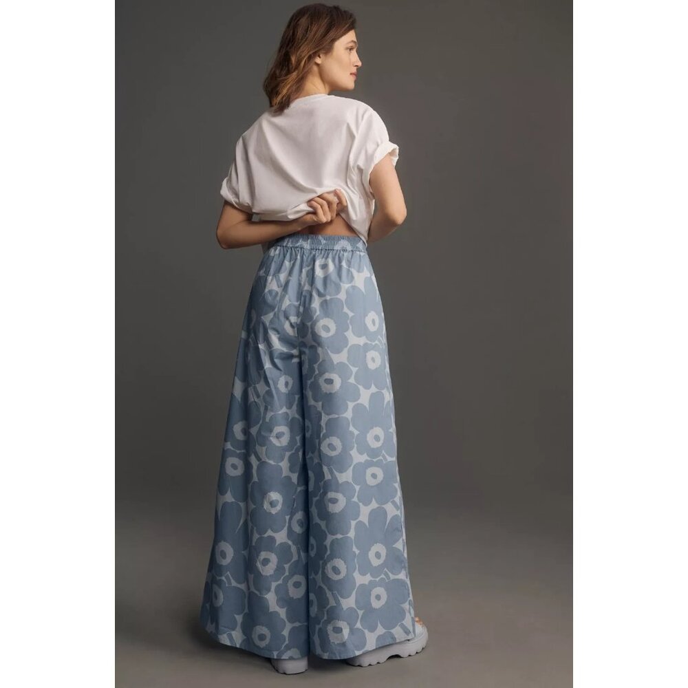 Marimekko Blue Floral Wide-Leg Pants - Picture 5 of 13